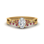 Load image into Gallery viewer, celtic-knot-split-oval-shaped-pink-sapphire-engagement-ring-in-yellow-gold-FD9609OVGSADRPI-NL-YG
