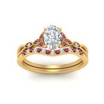 Load image into Gallery viewer, celtic-knot-split-oval-shaped-pink-sapphire-engagement-ring-in-yellow-gold-FD9609OVGSADRPI-NL-YG
