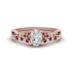 Load image into Gallery viewer, celtic-knot-split-oval-shaped-ruby-engagement-ring-in-rose-gold-FD9609OVGRUDR-NL-RG
