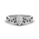 Load image into Gallery viewer, celtic-knot-split-pear-shaped-black-diamond-engagement-ring-in-white-gold-FD9609PEGBLACK-NL-WG
