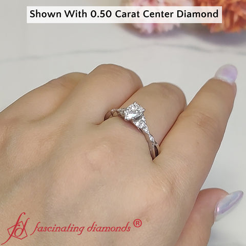 Lab-Grown Pear Diamond Ring In Irish Celtic Style
