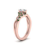 Load image into Gallery viewer, celtic-knot-split-pear-shaped-emerald-engagement-ring-in-rose-gold-FD9609PEGEMGR-NL-RG
