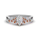 Load image into Gallery viewer, celtic-knot-split-pear-shaped-orange-sapphire-engagement-ring-in-white-gold-FD9609PEGSAOR-NL-WG
