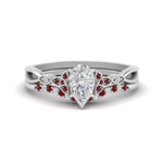 Load image into Gallery viewer, celtic-knot-split-pear-shaped-ruby-engagement-ring-in-white-gold-FD9609PEGRUDR-NL-WG
