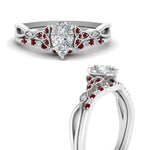 Load image into Gallery viewer, celtic-knot-split-pear-shaped-ruby-engagement-ring-in-white-gold-FD9609PEGRUDR-NL-WG

