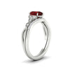 Load image into Gallery viewer, Celtic Knot Split Pear Ruby Wedding Ring Set
