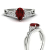 Load image into Gallery viewer, Celtic Knot Split Pear Ruby Wedding Ring Set