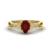 Load image into Gallery viewer, Celtic Knot Split Pear Ruby Wedding Ring Set