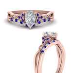 Load image into Gallery viewer, celtic-knot-split-pear-shaped-sapphire-engagement-ring-in-rose-gold-FD9609PEGSABL-NL-RG
