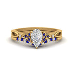 Load image into Gallery viewer, celtic-knot-split-pear-shaped-sapphire-engagement-ring-in-yellow-gold-FD9609PEGSABL-NL-YG
