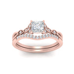 Load image into Gallery viewer, celtic-knot-split-princess-cut-diamond-engagement-ring-in-rose-gold-FD9609PR-NL-RG
