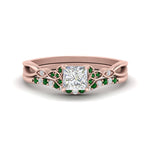 Load image into Gallery viewer, celtic-knot-split-princess-cut-emerald-engagement-ring-in-rose-gold-FD9609PRGEMGR-NL-RG
