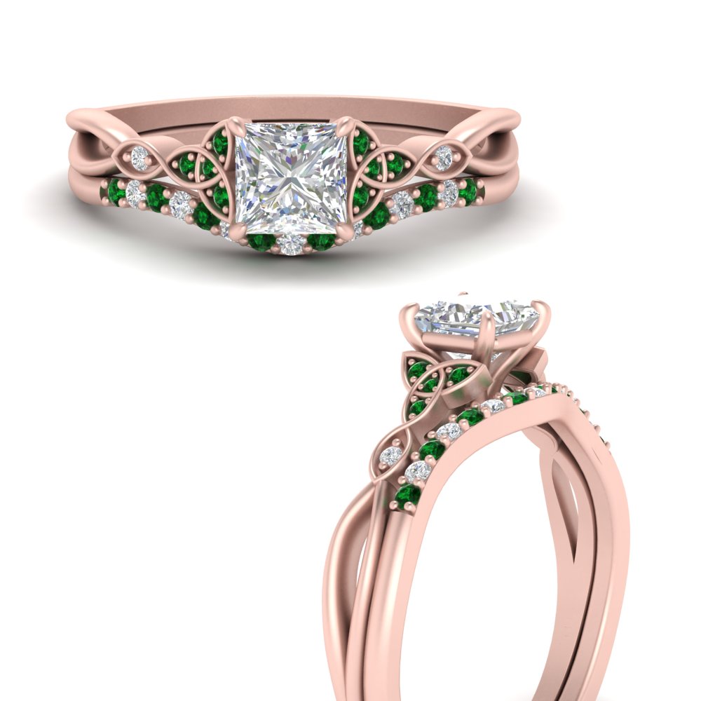 celtic-knot-split-princess-cut-emerald-engagement-ring-in-rose-gold-FD9609PRGEMGR-NL-RG