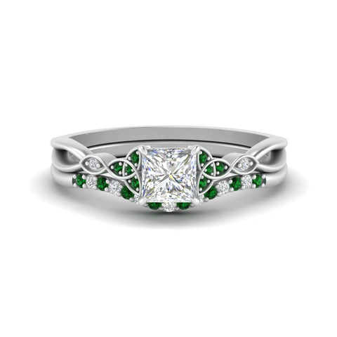 celtic-knot-split-princess-cut-emerald-engagement-ring-in-white-gold-FD9609PRGEMGR-NL-WG