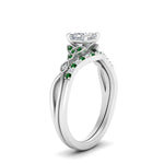 Load image into Gallery viewer, celtic-knot-split-princess-cut-emerald-engagement-ring-in-white-gold-FD9609PRGEMGR-NL-WG
