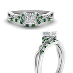 Load image into Gallery viewer, celtic-knot-split-princess-cut-emerald-engagement-ring-in-white-gold-FD9609PRGEMGR-NL-WG
