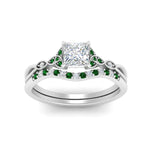 Load image into Gallery viewer, celtic-knot-split-princess-cut-emerald-engagement-ring-in-white-gold-FD9609PRGEMGR-NL-WG
