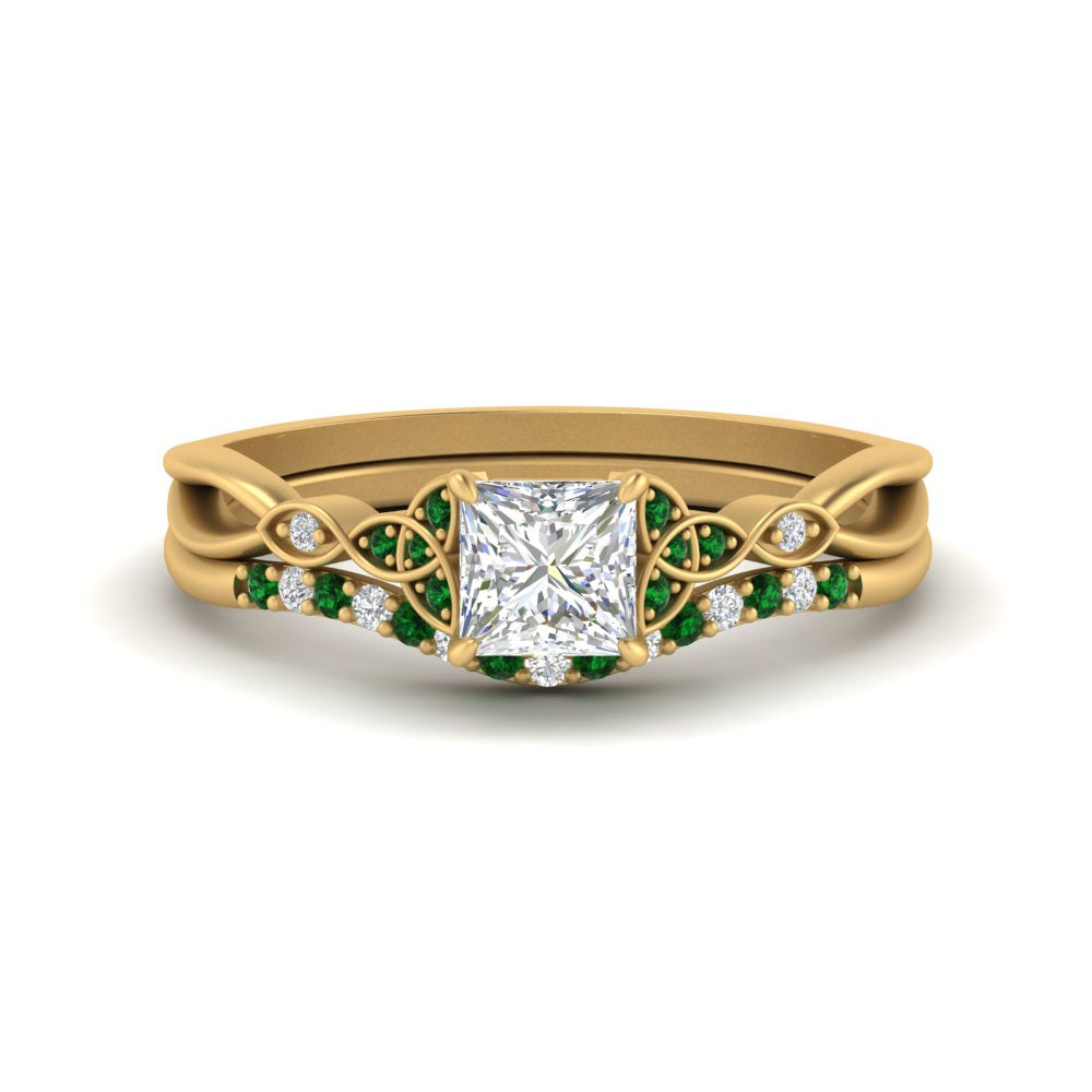celtic-knot-split-princess-cut-emerald-engagement-ring-in-yellow-gold-FD9609PRGEMGR-NL-YG