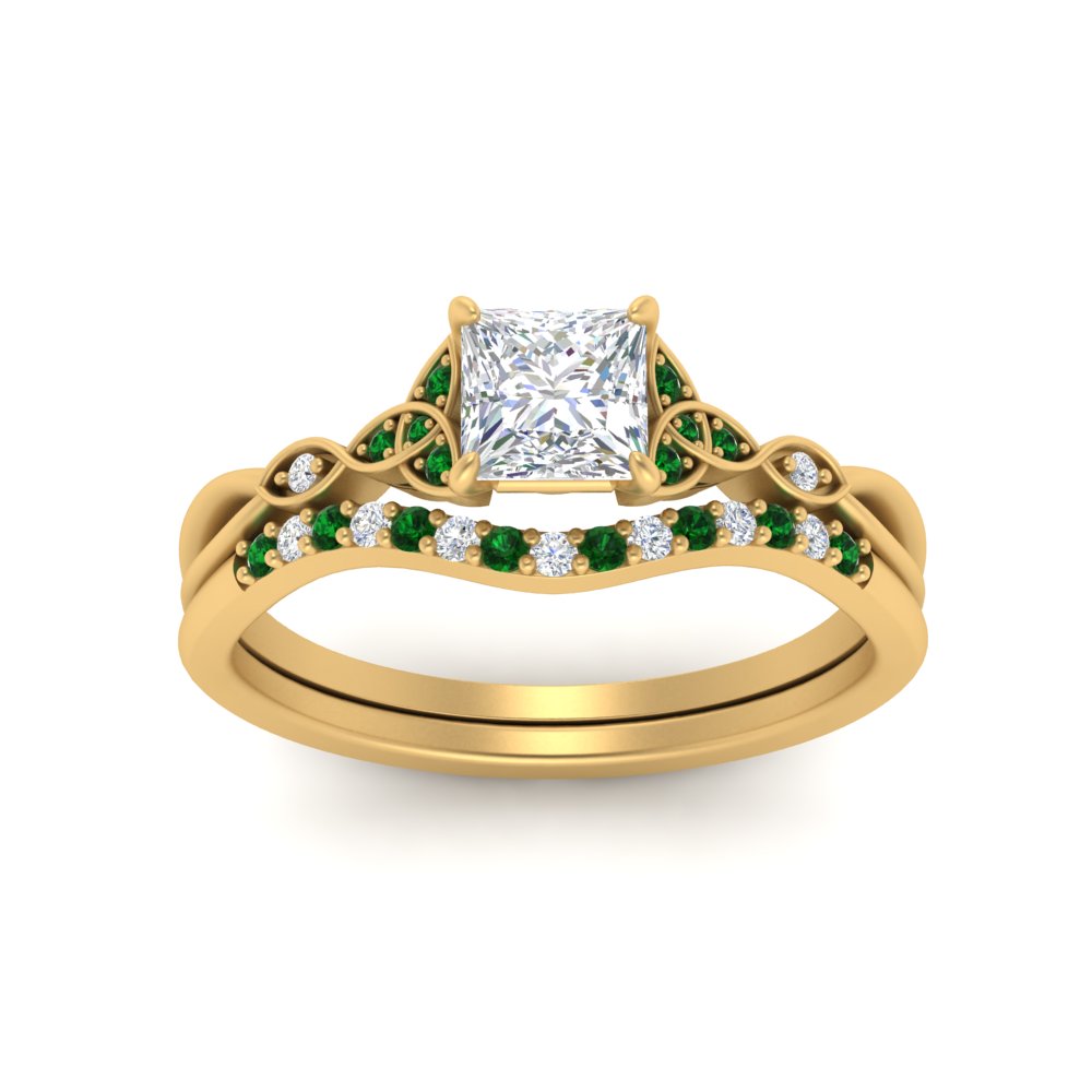 celtic-knot-split-princess-cut-emerald-engagement-ring-in-yellow-gold-FD9609PRGEMGR-NL-YG