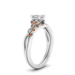 Load image into Gallery viewer, celtic-knot-split-princess-cut-orange-sapphire-engagement-ring-in-white-gold-FD9609PRGSAOR-NL-WG
