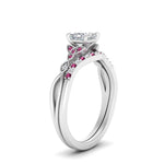 Load image into Gallery viewer, celtic-knot-split-princess-cut-pink-sapphire-engagement-ring-in-white-gold-FD9609PRGSADRPI-NL-WG
