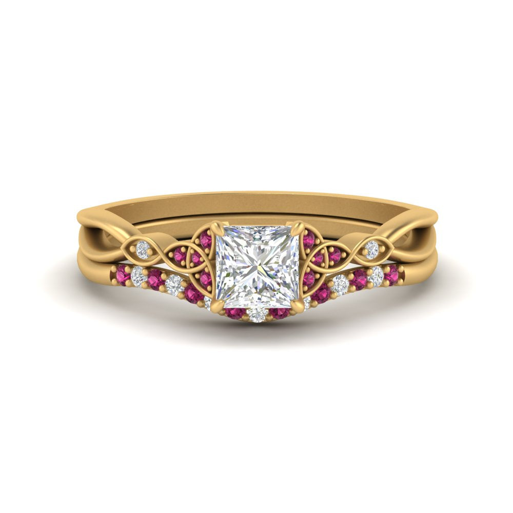celtic-knot-split-princess-cut-pink-sapphire-engagement-ring-in-yellow-gold-FD9609PRGSADRPI-NL-YG
