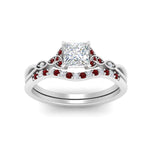 Load image into Gallery viewer, celtic-knot-split-princess-cut-ruby-engagement-ring-in-white-gold-FD9609PRGRUDR-NL-WG
