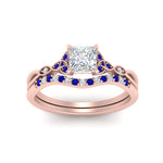 Load image into Gallery viewer, celtic-knot-split-princess-cut-sapphire-engagement-ring-in-rose-gold-FD9609PRGSABL-NL-RG
