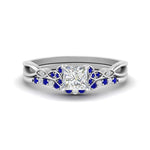 Load image into Gallery viewer, celtic-knot-split-princess-cut-sapphire-engagement-ring-in-white-gold-FD9609PRGSABL-NL-WG
