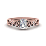 Load image into Gallery viewer, celtic-knot-split-radiant-cut-black-diamond-engagement-ring-in-rose-gold-FD9609RAGBLACK-NL-RG