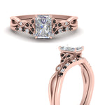 Load image into Gallery viewer, celtic-knot-split-radiant-cut-black-diamond-engagement-ring-in-rose-gold-FD9609RAGBLACK-NL-RG