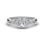 Load image into Gallery viewer, celtic-knot-split-radiant-cut-diamond-engagement-ring-in-white-gold-FD9609RA-NL-WG