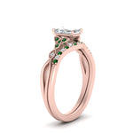 Load image into Gallery viewer, celtic-knot-split-radiant-cut-emerald-engagement-ring-in-rose-gold-FD9609RAGEMGR-NL-RG