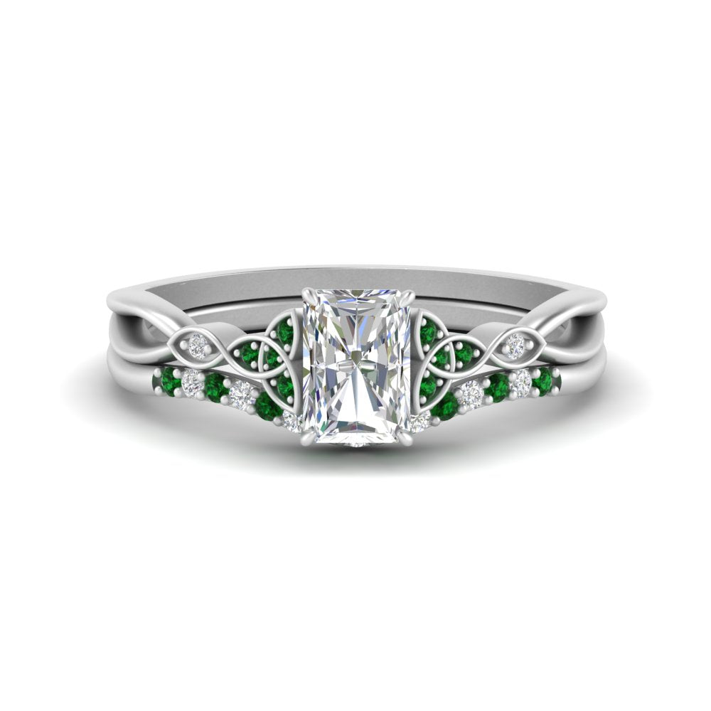 celtic-knot-split-radiant-cut-emerald-engagement-ring-in-white-gold-FD9609RAGEMGR-NL-WG