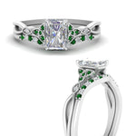 Load image into Gallery viewer, celtic-knot-split-radiant-cut-emerald-engagement-ring-in-white-gold-FD9609RAGEMGR-NL-WG
