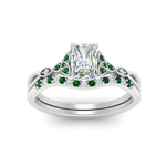 Load image into Gallery viewer, celtic-knot-split-radiant-cut-emerald-engagement-ring-in-white-gold-FD9609RAGEMGR-NL-WG
