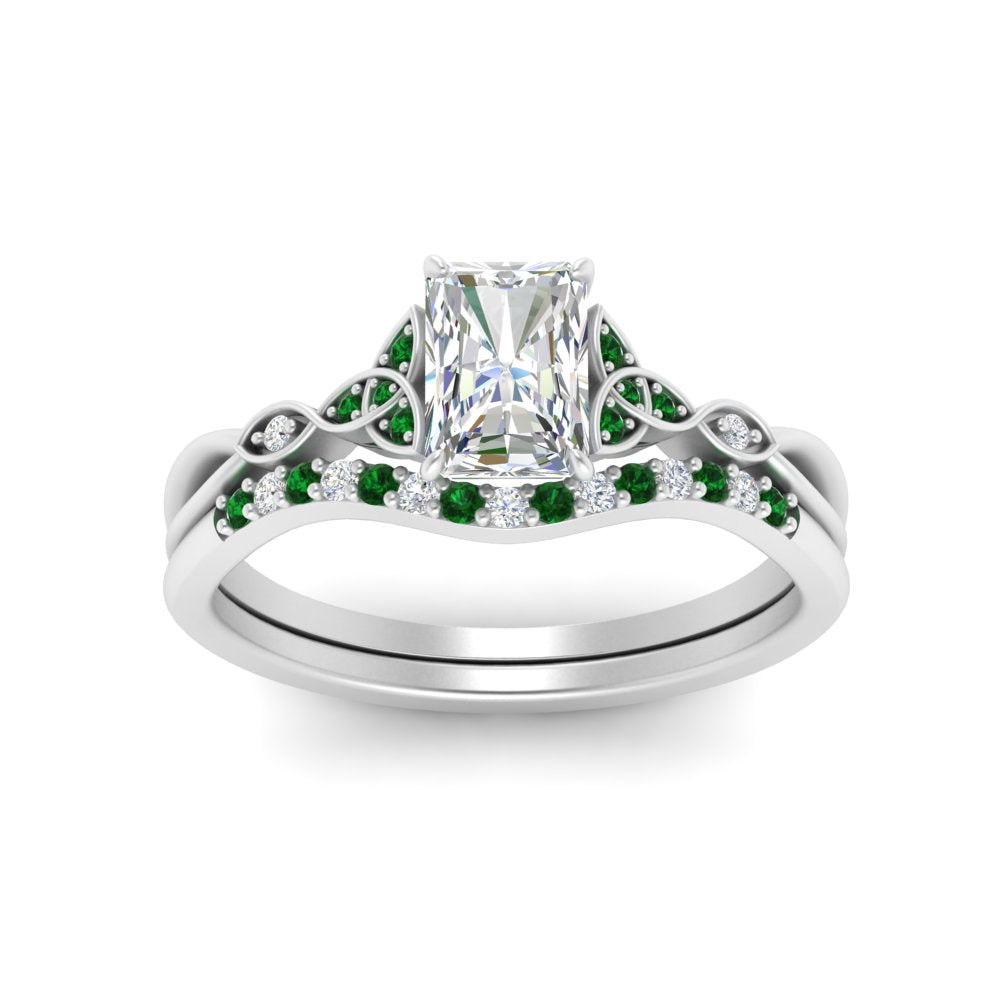 celtic-knot-split-radiant-cut-emerald-engagement-ring-in-white-gold-FD9609RAGEMGR-NL-WG