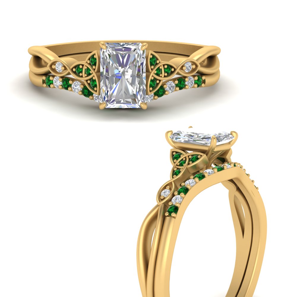 celtic-knot-split-radiant-cut-emerald-engagement-ring-in-yellow-gold-FD9609RAGEMGR-NL-YG