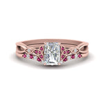 Load image into Gallery viewer, celtic-knot-split-radiant-cut-pink-sapphire-engagement-ring-in-rose-gold-FD9609RAGSADRPI-NL-RG