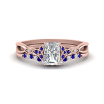 Load image into Gallery viewer, celtic-knot-split-radiant-cut-sapphire-engagement-ring-in-rose-gold-FD9609RAGSABL-NL-RG