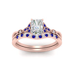 Load image into Gallery viewer, celtic-knot-split-radiant-cut-sapphire-engagement-ring-in-rose-gold-FD9609RAGSABL-NL-RG
