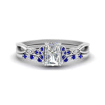 Load image into Gallery viewer, celtic-knot-split-radiant-cut-sapphire-engagement-ring-in-white-gold-FD9609RAGSABL-NL-WG
