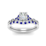 Load image into Gallery viewer, celtic-knot-split-radiant-cut-sapphire-engagement-ring-in-white-gold-FD9609RAGSABL-NL-WG