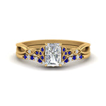 Load image into Gallery viewer, celtic-knot-split-radiant-cut-sapphire-engagement-ring-in-yellow-gold-FD9609RAGSABL-NL-YG
