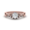 Load image into Gallery viewer, celtic-knot-split-round-cut-black-diamond-engagement-ring-in-rose-gold-FD9609ROGBLACK-NL-RG