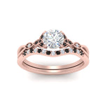 Load image into Gallery viewer, celtic-knot-split-round-cut-black-diamond-engagement-ring-in-rose-gold-FD9609ROGBLACK-NL-RG
