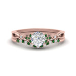 Load image into Gallery viewer, celtic-knot-split-round-cut-emerald-engagement-ring-in-rose-gold-FD9609ROGEMGR-NL-RG
