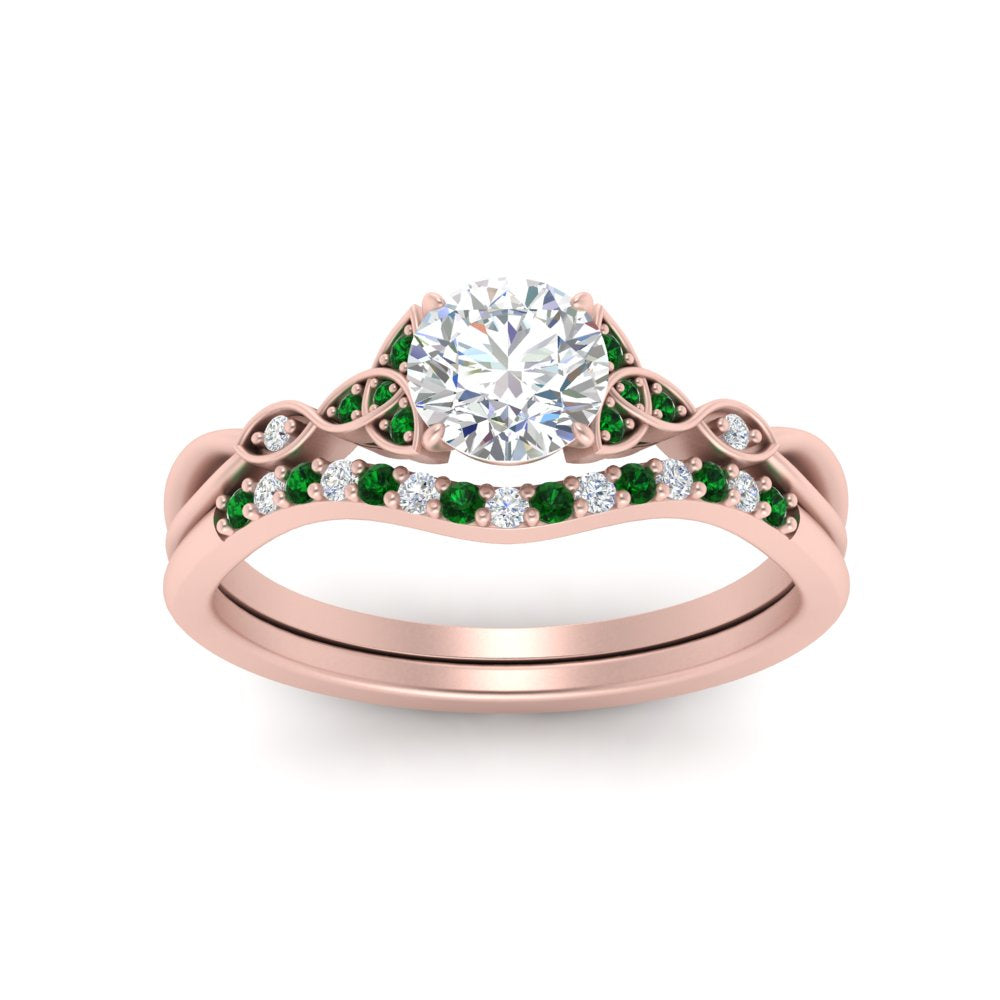celtic-knot-split-round-cut-emerald-engagement-ring-in-rose-gold-FD9609ROGEMGR-NL-RG