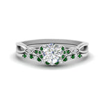 Load image into Gallery viewer, celtic-knot-split-round-cut-emerald-engagement-ring-in-white-gold-FD9609ROGEMGR-NL-WG
