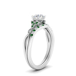 Load image into Gallery viewer, celtic-knot-split-round-cut-emerald-engagement-ring-in-white-gold-FD9609ROGEMGR-NL-WG
